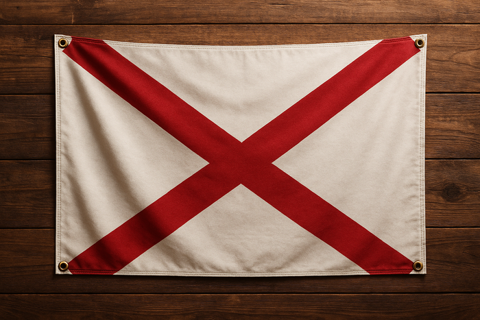 Alabama Flag with Grommets Along the Edges for Wall Hanging