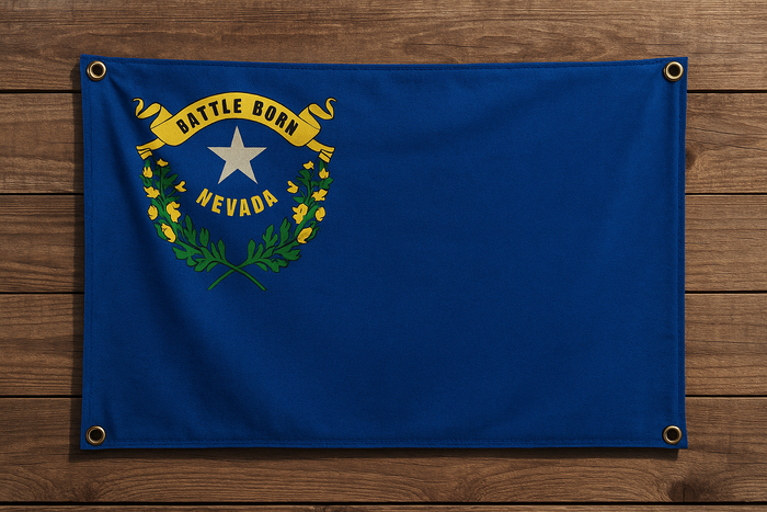 Nevada Flag with Grommets Along the Edges for Wall Hanging