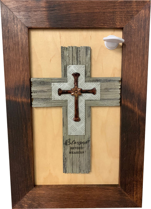 Blessed Beyond Measure Cross Decorative Wall-Mounted Secure Gun Cabinet