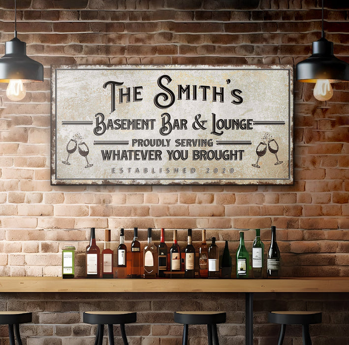 Personalized Basement Bar Sign Rustic Modern Decor For Your Home Bar Perfect Last Minute Anniversary Gift For Him