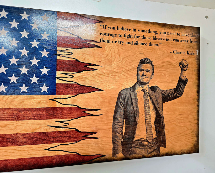 Faith & Freedom Handcrafted Patriotic Wall Flag – Made by U.S. Veterans