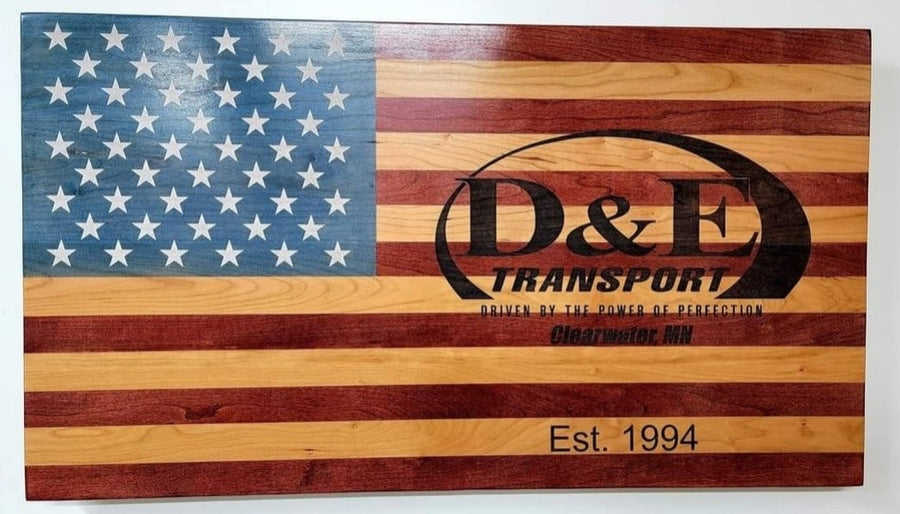 Custom Laser Engraved Handcrafted Patriotic Wall Flag – Made by U.S. Veterans