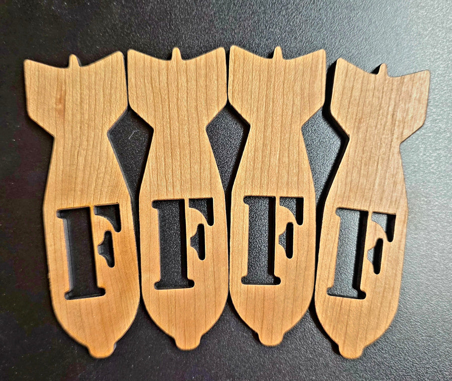 F-Bomb Magnet – Handcrafted Hardwood Bottle Opener Magnet – Made by U.S. Veterans