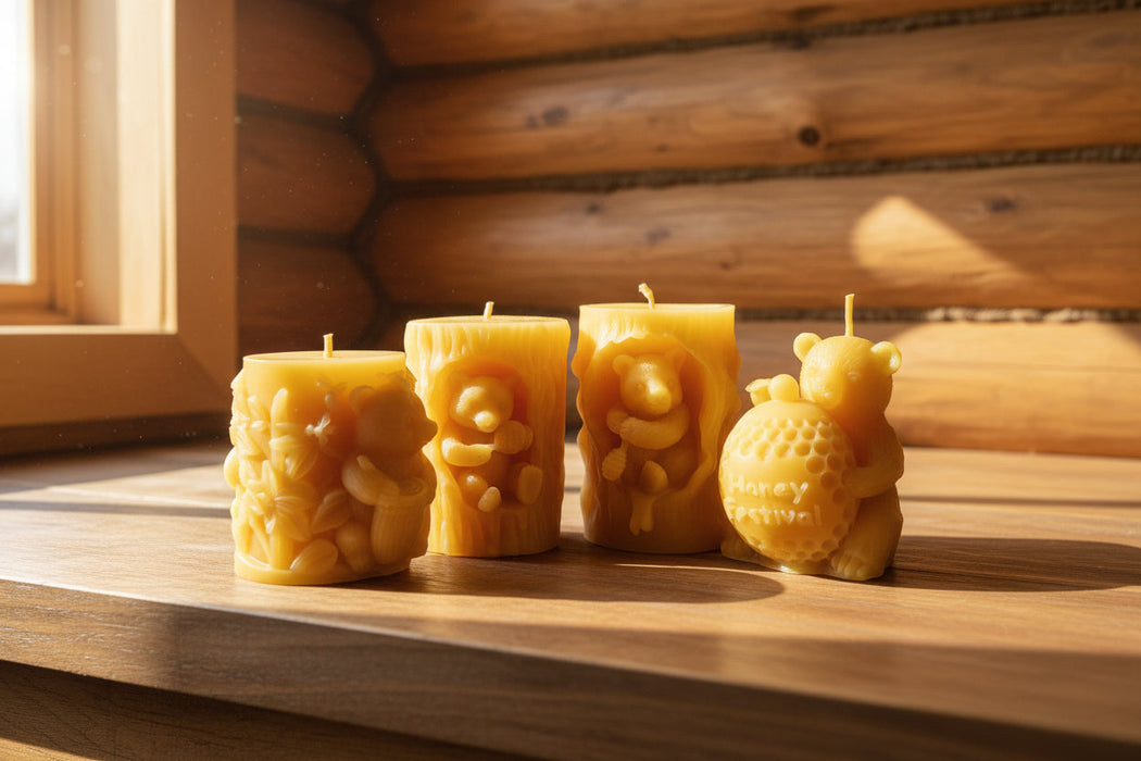The Bears Have Arrived – Bear & Honey Beeswax Candle Set
