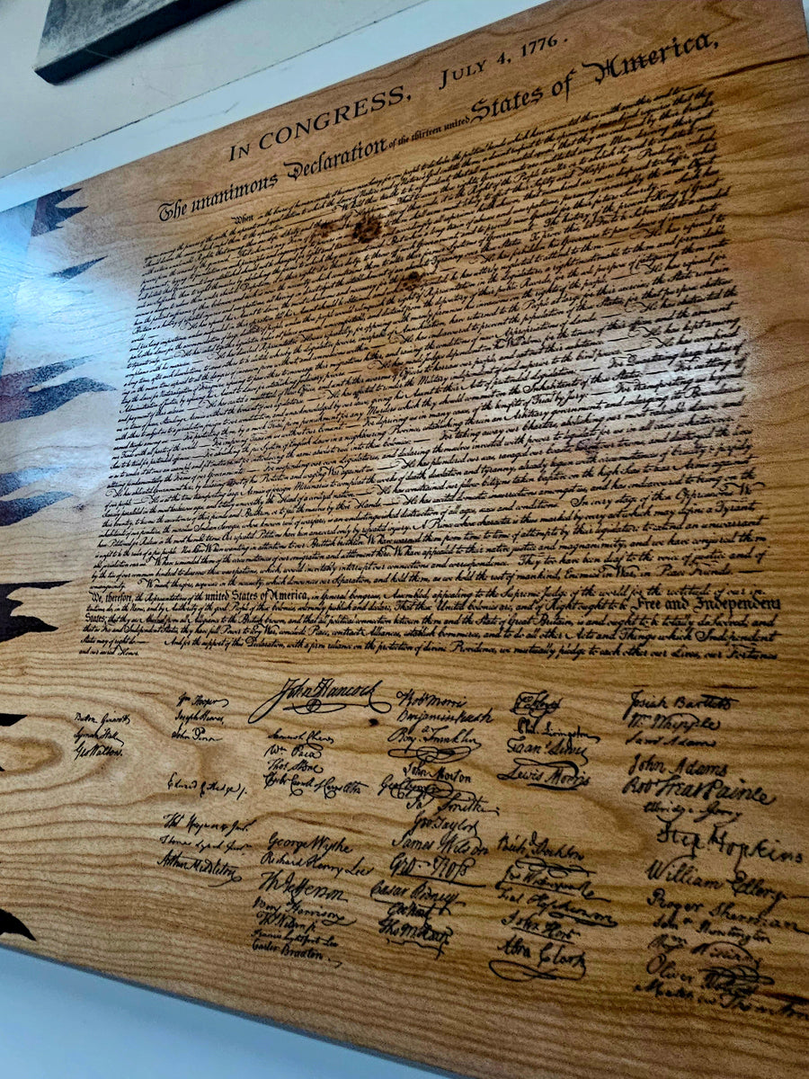 Declaration of Independence Handcrafted Patriotic Wall Flag – Made by U.S. Veterans