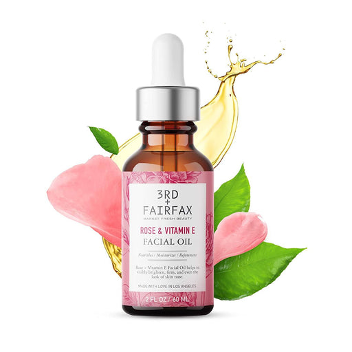 Rose & Vitamin E Facial Oil by 3rd + Fairfax Beauty, 2oz Skincare 3rd + Fairfax Beauty 
