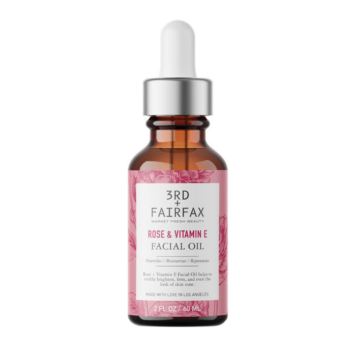 Rose & Vitamin E Facial Oil by 3rd + Fairfax Beauty, 2oz Skincare 3rd + Fairfax Beauty 