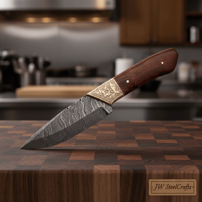 Handmade Damascus Petty Knife for Precise Kitchen Work