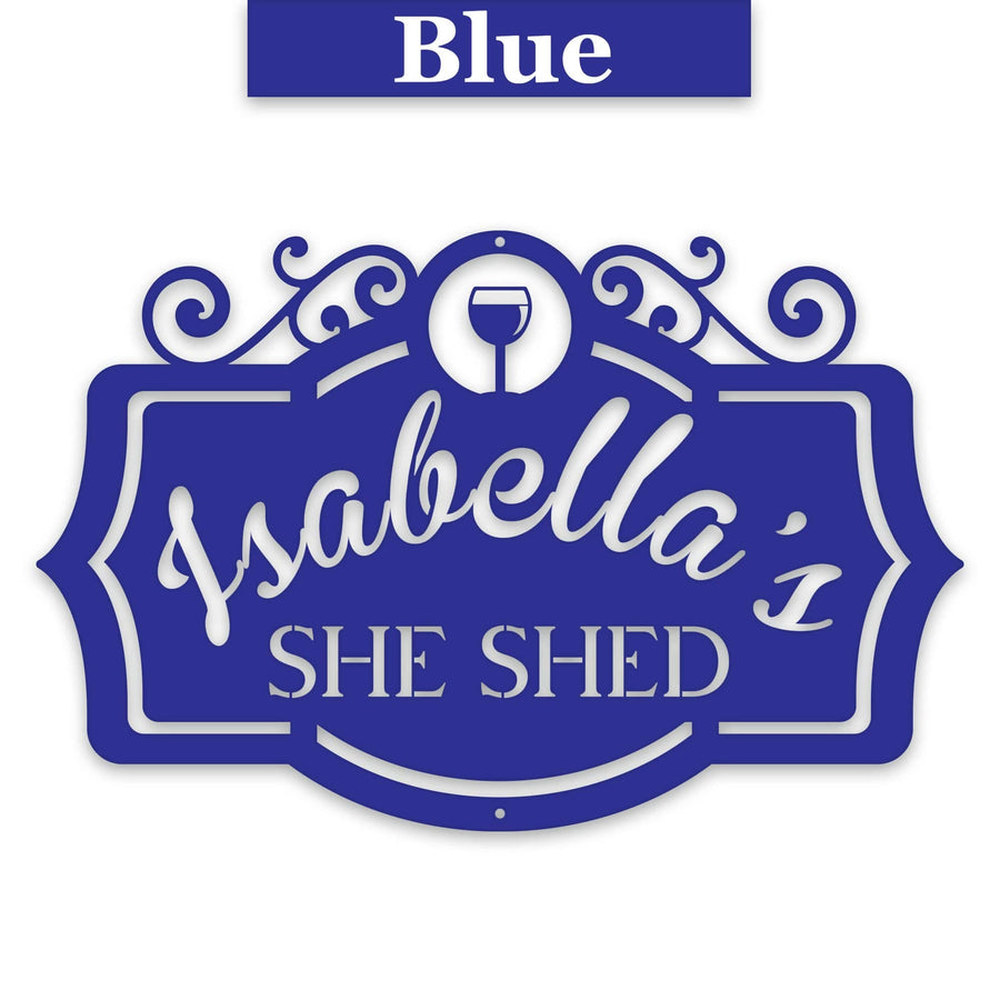 Round She Shed Personalized Metal Sign