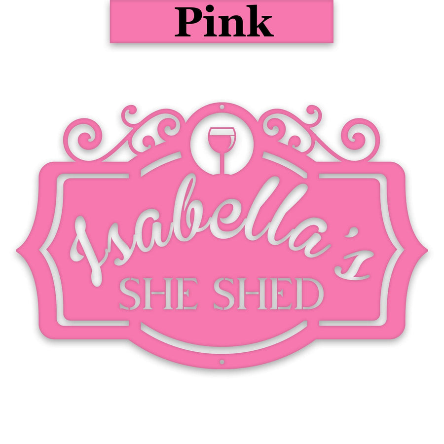 Round She Shed Personalized Metal Sign