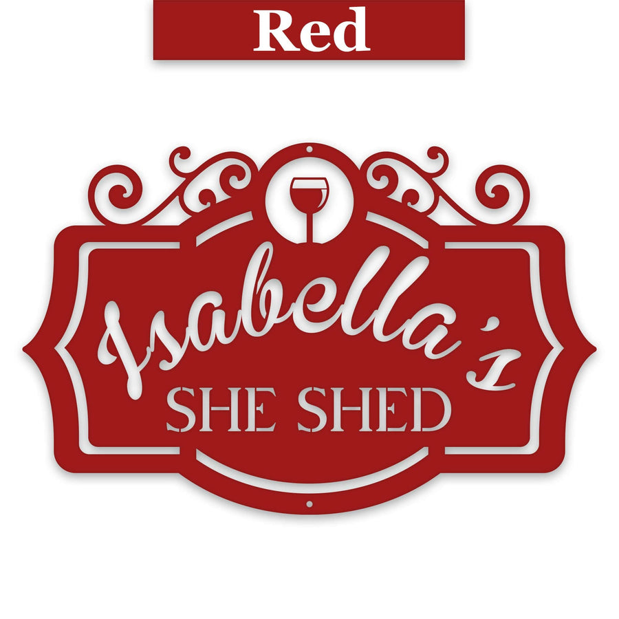 Round She Shed Personalized Metal Sign