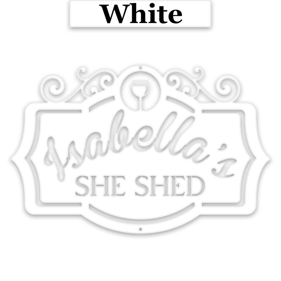 Round She Shed Personalized Metal Sign