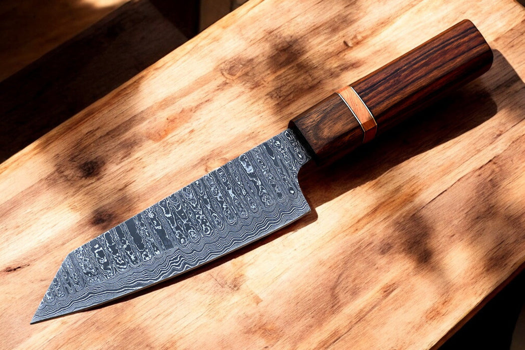 13" Custom Handmade Damascus Chef Knife with Sheath