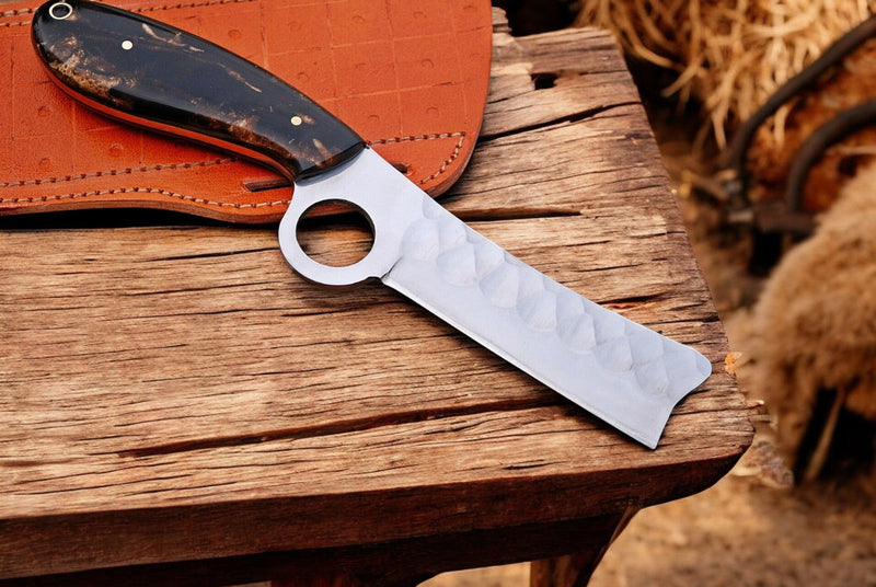 Custom Handmade Bull Cutter Knife – Exotic Wood Handle