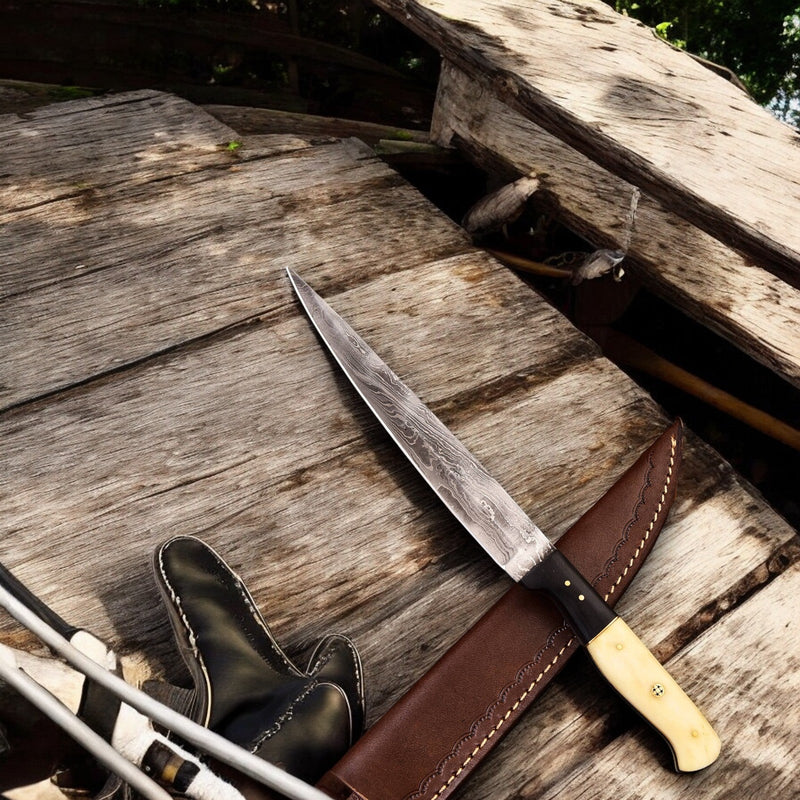 Handmade Damascus Steel Fillet Knife – 6.5" Blade