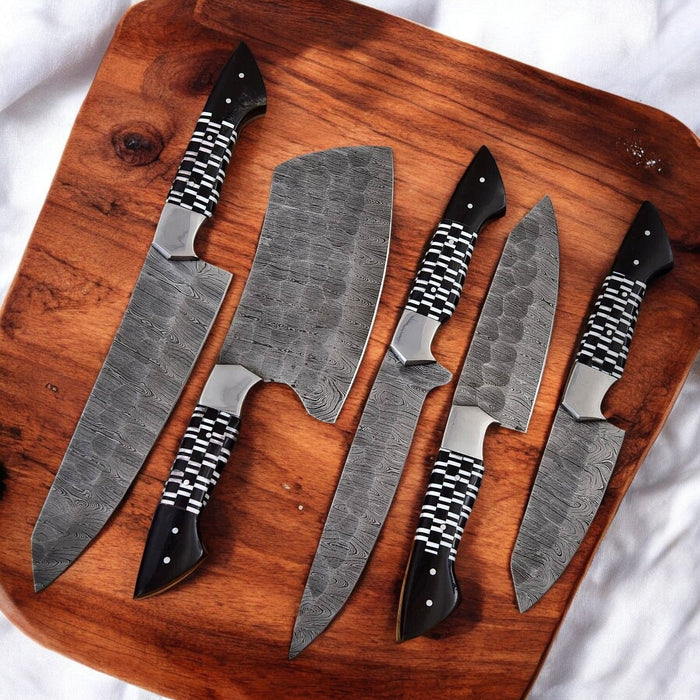 Premium Damascus Kitchen Knives Set – Epoxy Resin Handle