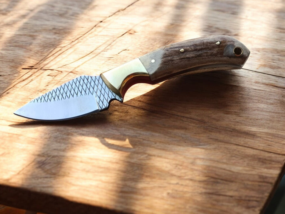 Custom Handmade Cowboy Knife with Antler Bone Handle