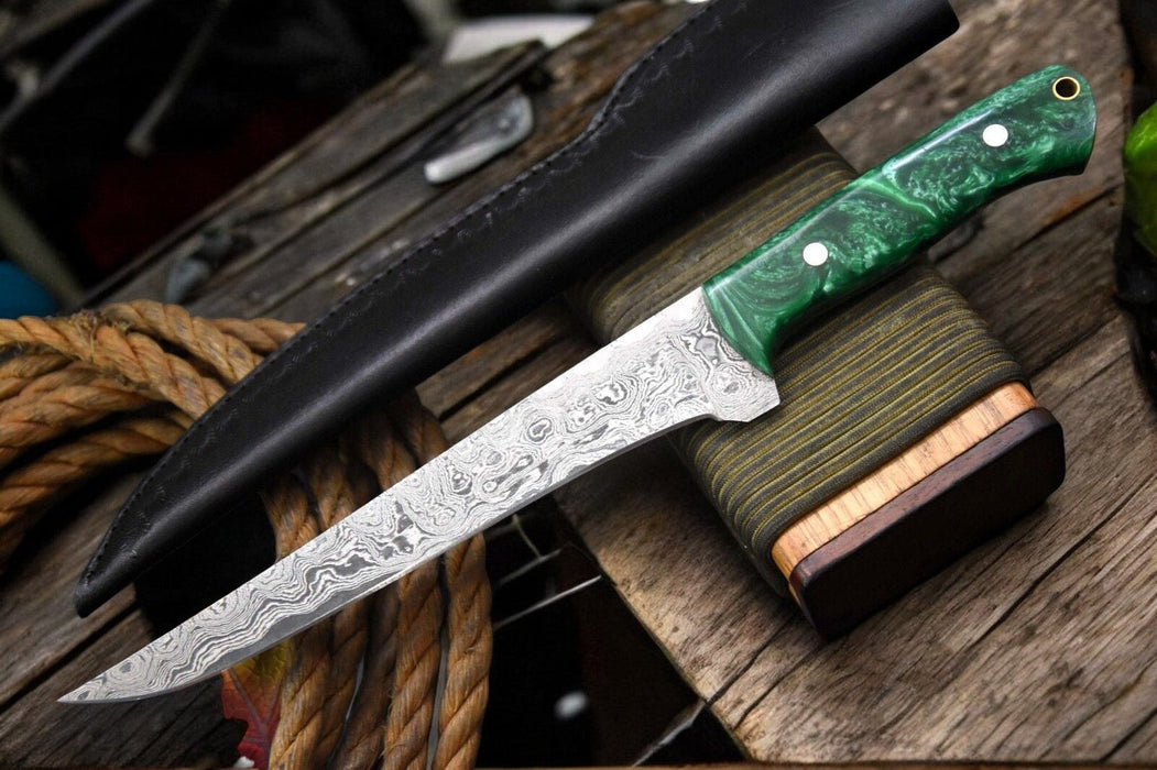 Premium Damascus Fillet Knife – 12.8" Handmade Precision