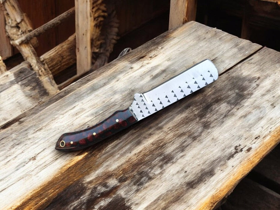 Custom Handmade Bull Cutter Knife – 8" Rasp Tool Steel