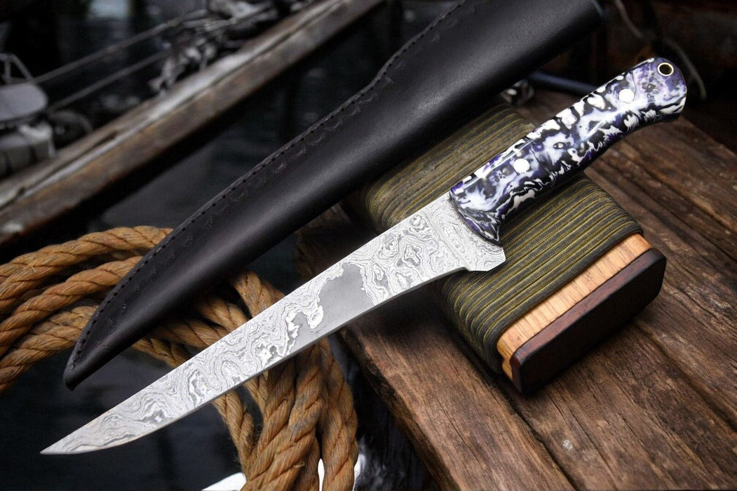 Premium Handmade Damascus Fillet Knife - 12.8"