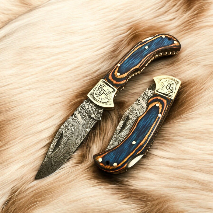 Custom Handmade Folding Knife – Exotic Wood Handle