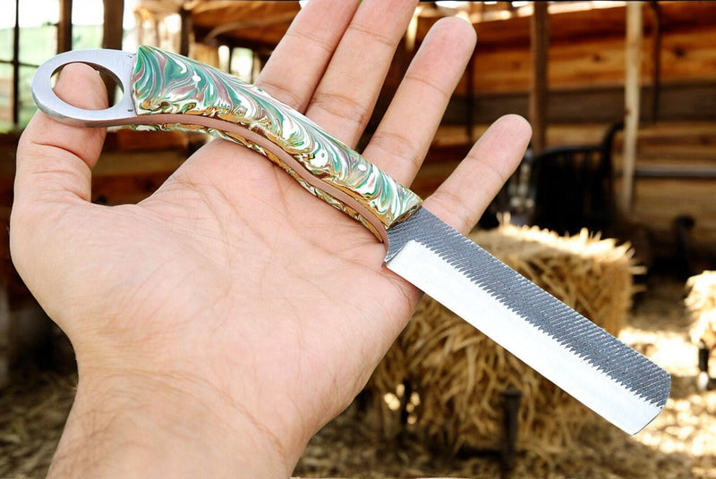 Handmade Bull Cutter Knife – 9" File Tool Steel Blade