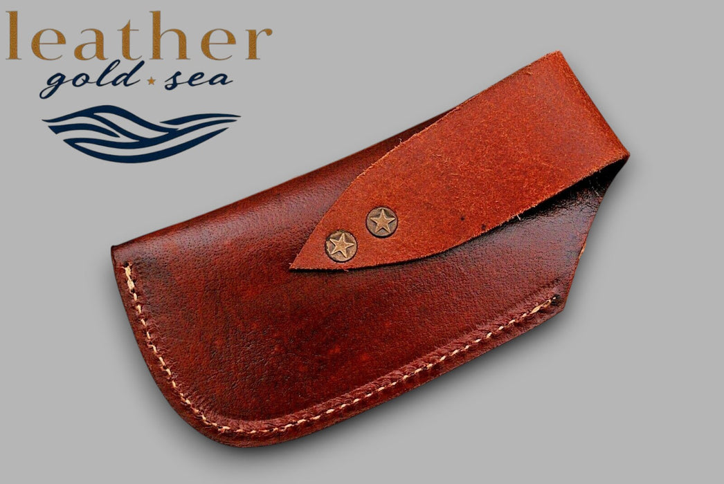 Leather Case for Pocket Knife – Handmade Brown