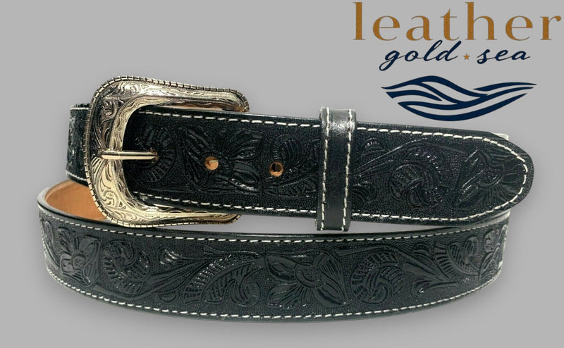 custom belts | Black and silver Belt | Available in sizes 32 to 54