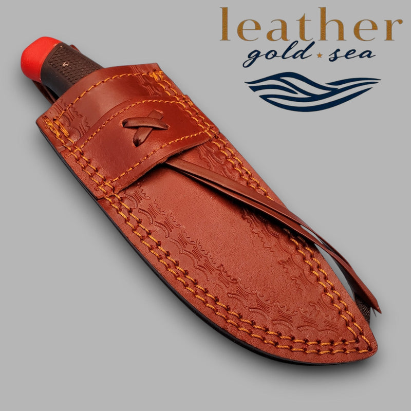 Skinning Knife Sheath – Handmade Brown Leather