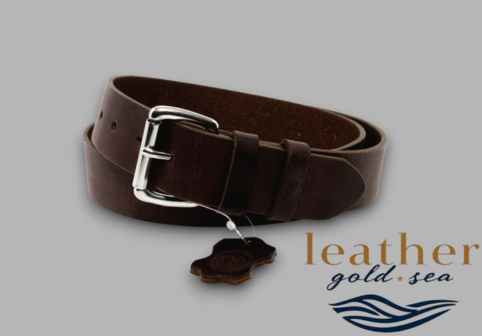 2 inches wide mens leather belts - Brown Belt