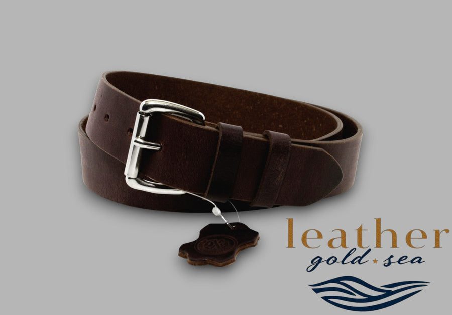 2 inches wide mens leather belts - Brown Belt