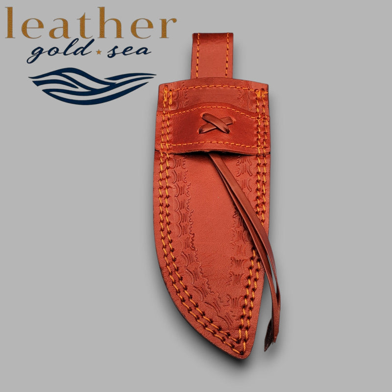 Skinning Knife Sheath – Handmade Brown Leather