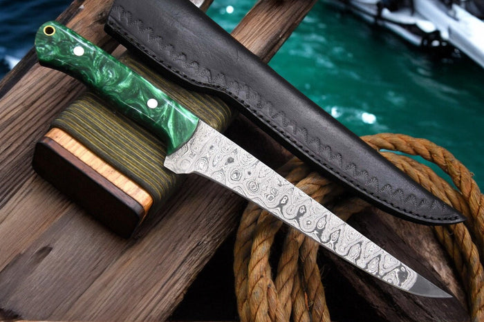 Premium Damascus Fillet Knife – 12.8" Handmade Precision