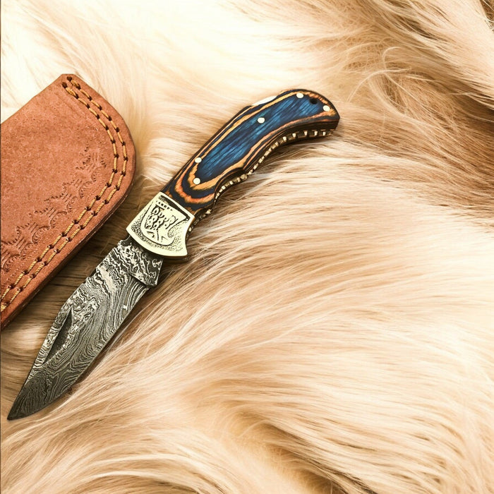 Custom Handmade Folding Knife – Exotic Wood Handle