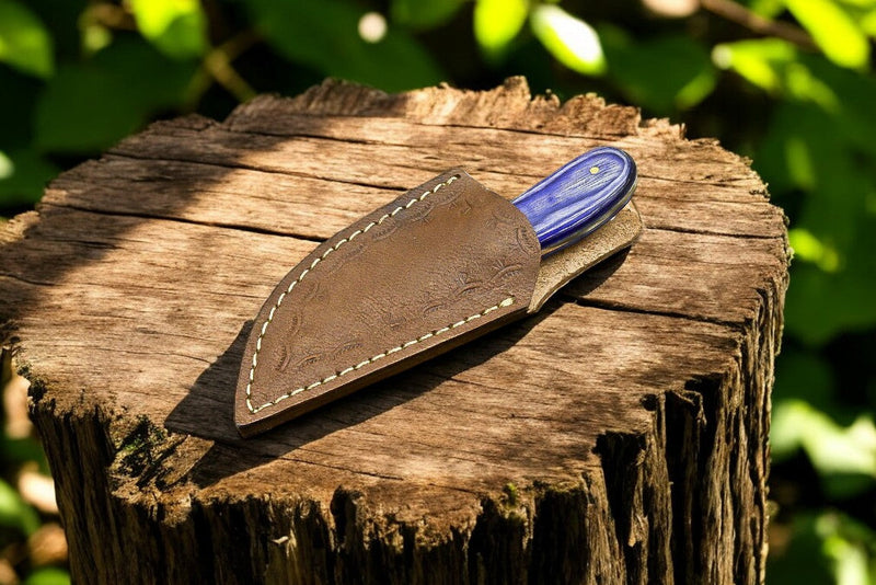 Custom Handmade Skinning Knife - D2 Steel Blade, Exotic Wood Handle