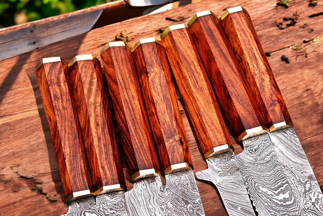 Premium Damascus Kitchen Knives Set – Handmade & Sharp