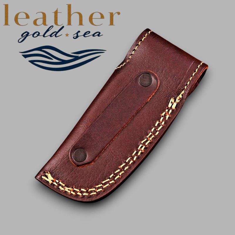 Folding Knife Leather Sheath – Brown & Handmade
