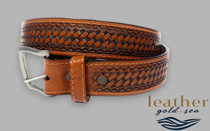 basket weave Leather Belt – All Sizes