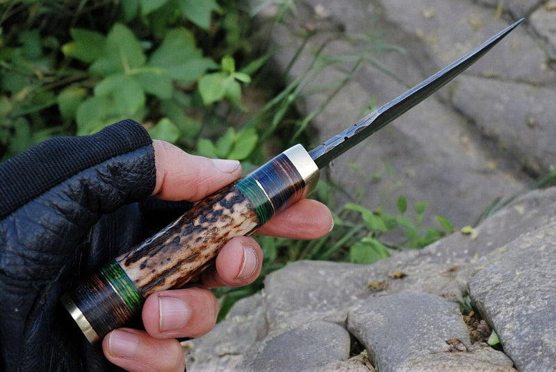 Custom Handmade Hunting Knife – Damascus Steel Blade