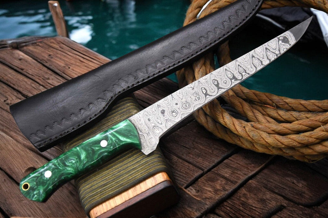 Premium Damascus Fillet Knife – 12.8" Handmade Precision