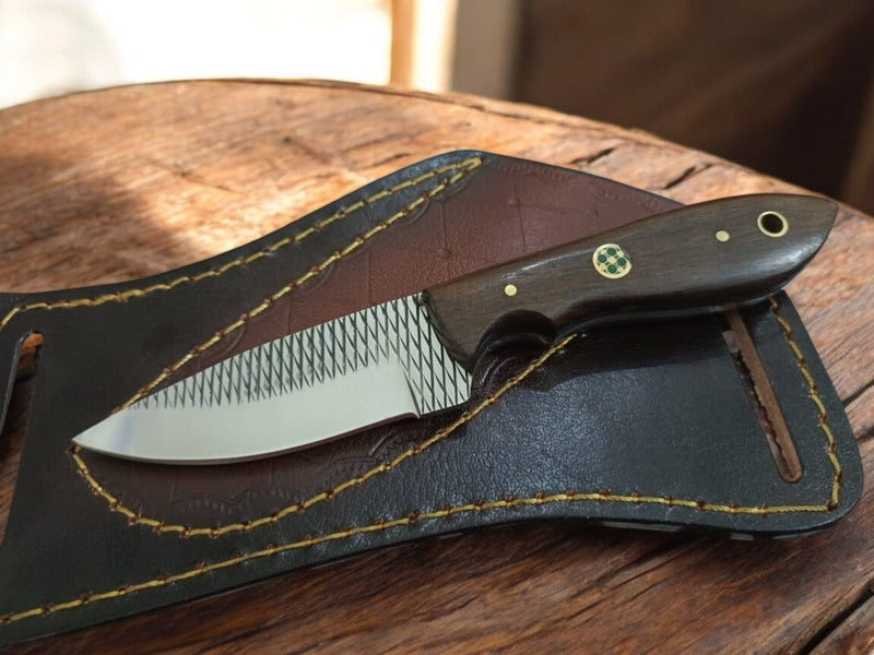 Handmade Ranch Knife with Rosewood Handle & Sheath