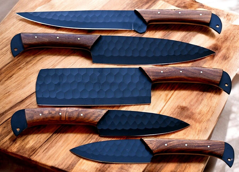 Premium Damascus Kitchen Knives Set – Burl Wood Handle