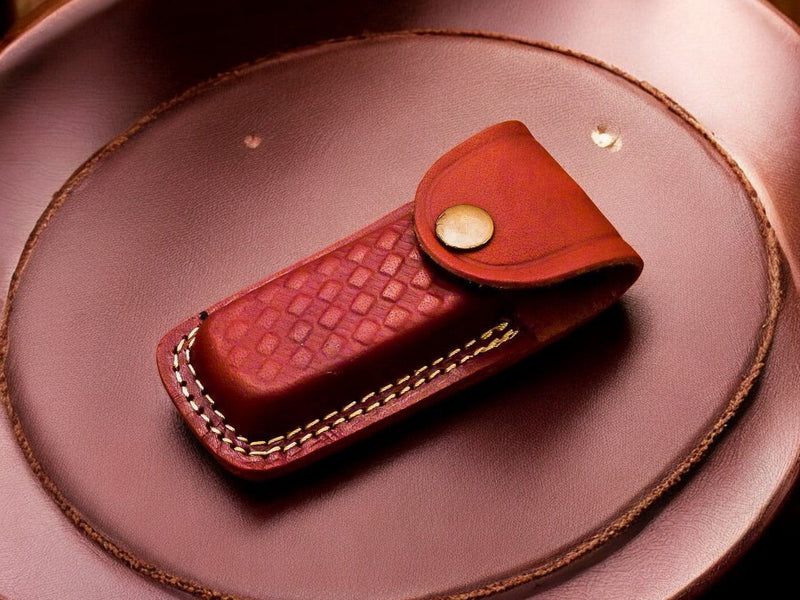 Custom Handmade Damascus Steel Pocket Knife with Bone Handle