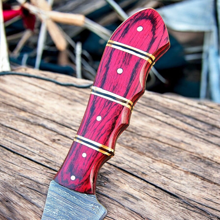 Handmade Damascus Fillet Knife – 12" with Exotic Wood Handle