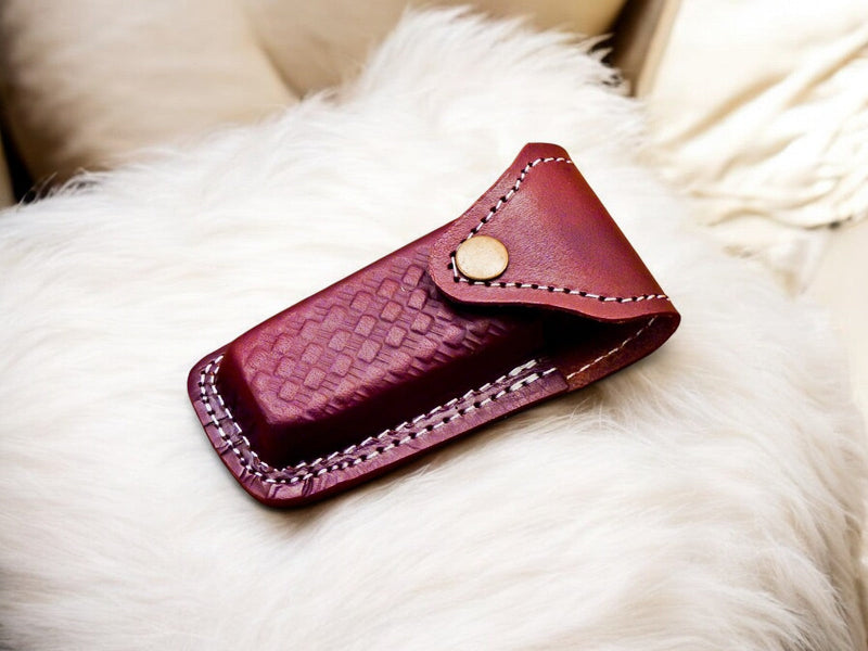 Handmade Damascus Pocket Knife – Exotic Wood & Bone