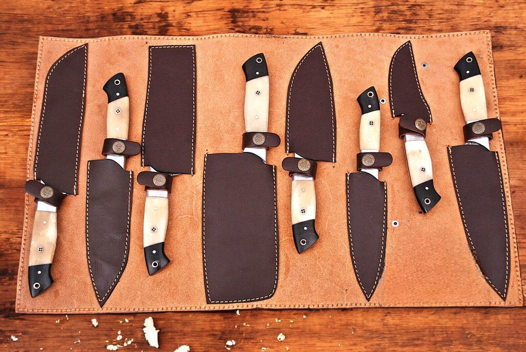 Premium Damascus Kitchen Knives Set – Handmade & Sharp