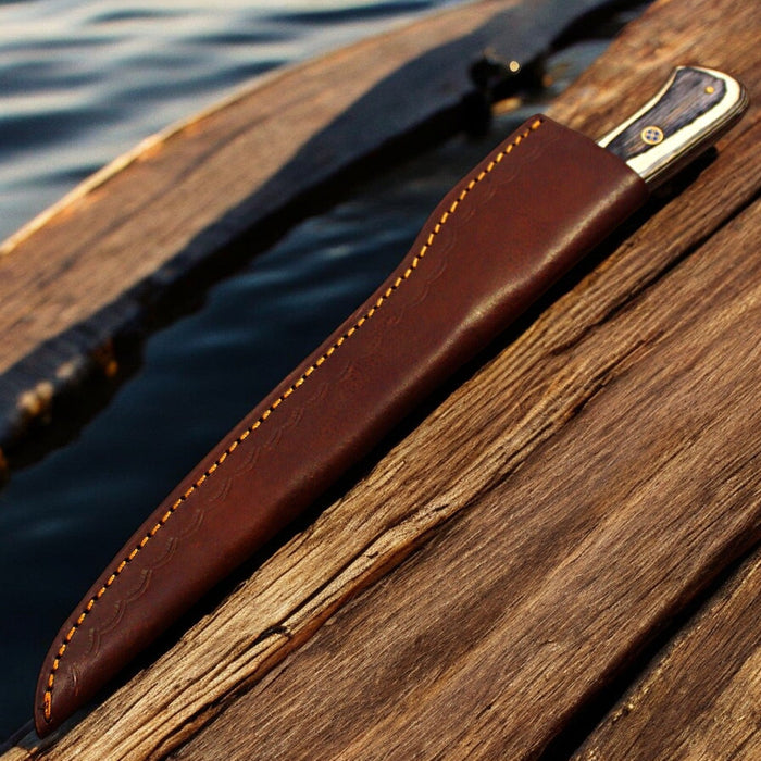 Handmade Damascus Fillet Knife with Antler Horn Handle