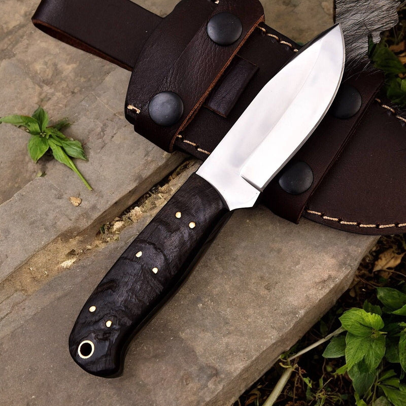 Premium Handmade Hunting Knife with Sheep Horn Handle