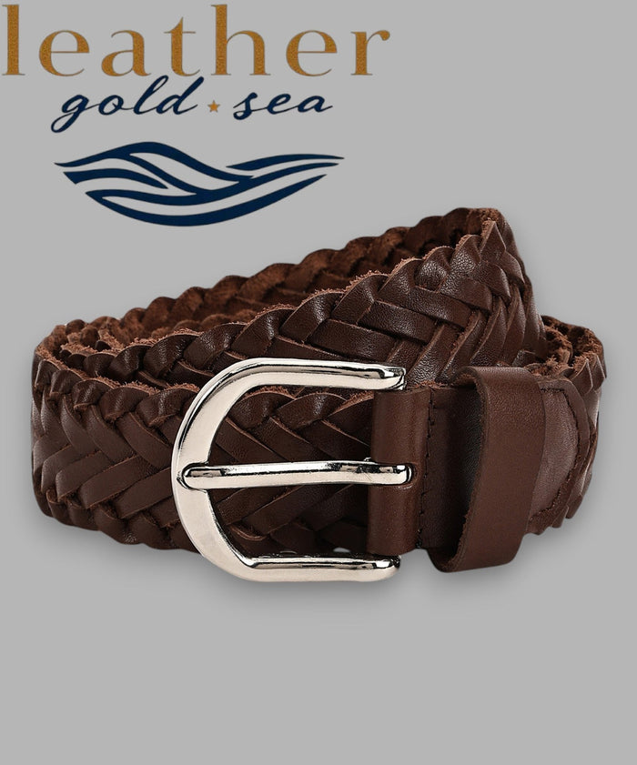 Braided Leather Belt – Handmade Brown | Suede Belts For Men