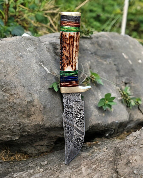 Custom Handmade Hunting Knife – Damascus Steel Blade